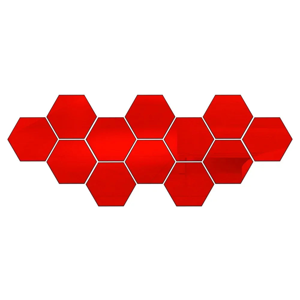 Hexagon Acrylic Mirror Wall Stickers