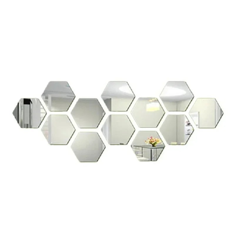 Hexagon Acrylic Mirror Wall Stickers