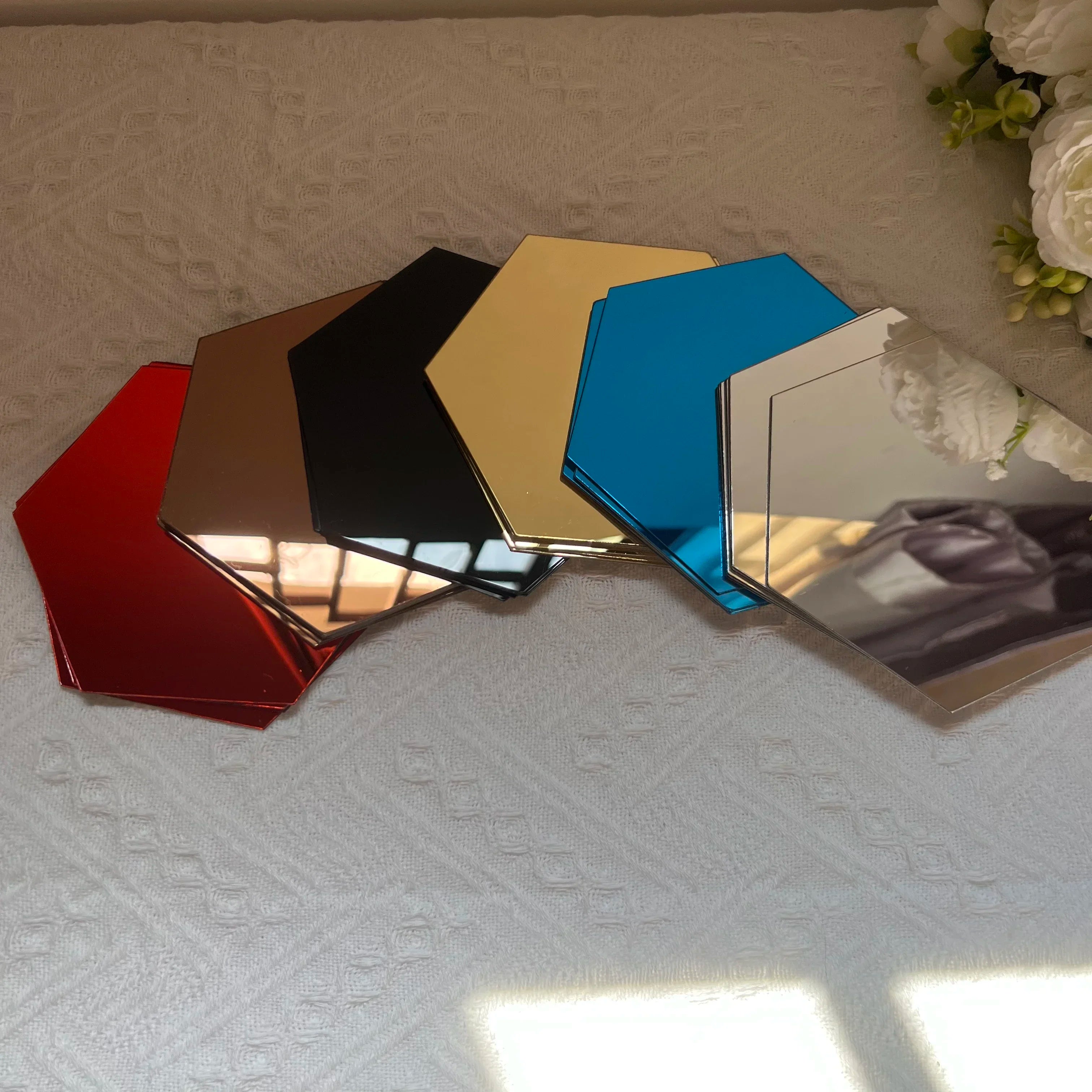Hexagon Acrylic Mirror Wall Stickers