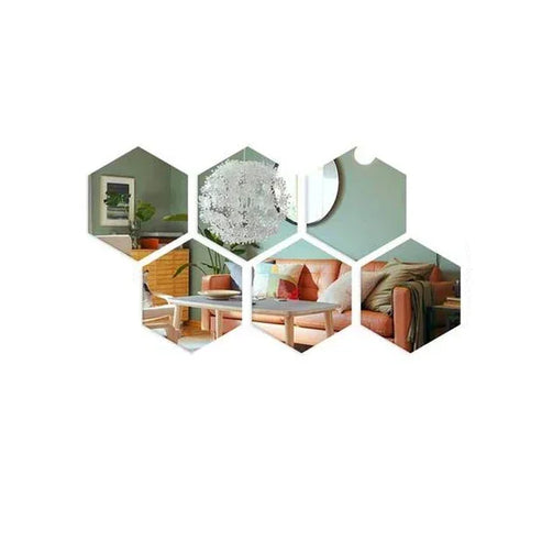 Hexagon Acrylic Mirror Wall Stickers