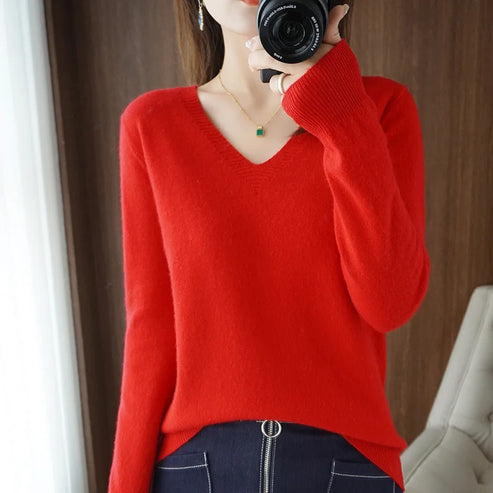 Women’s Cashmere V-Neck Sweater