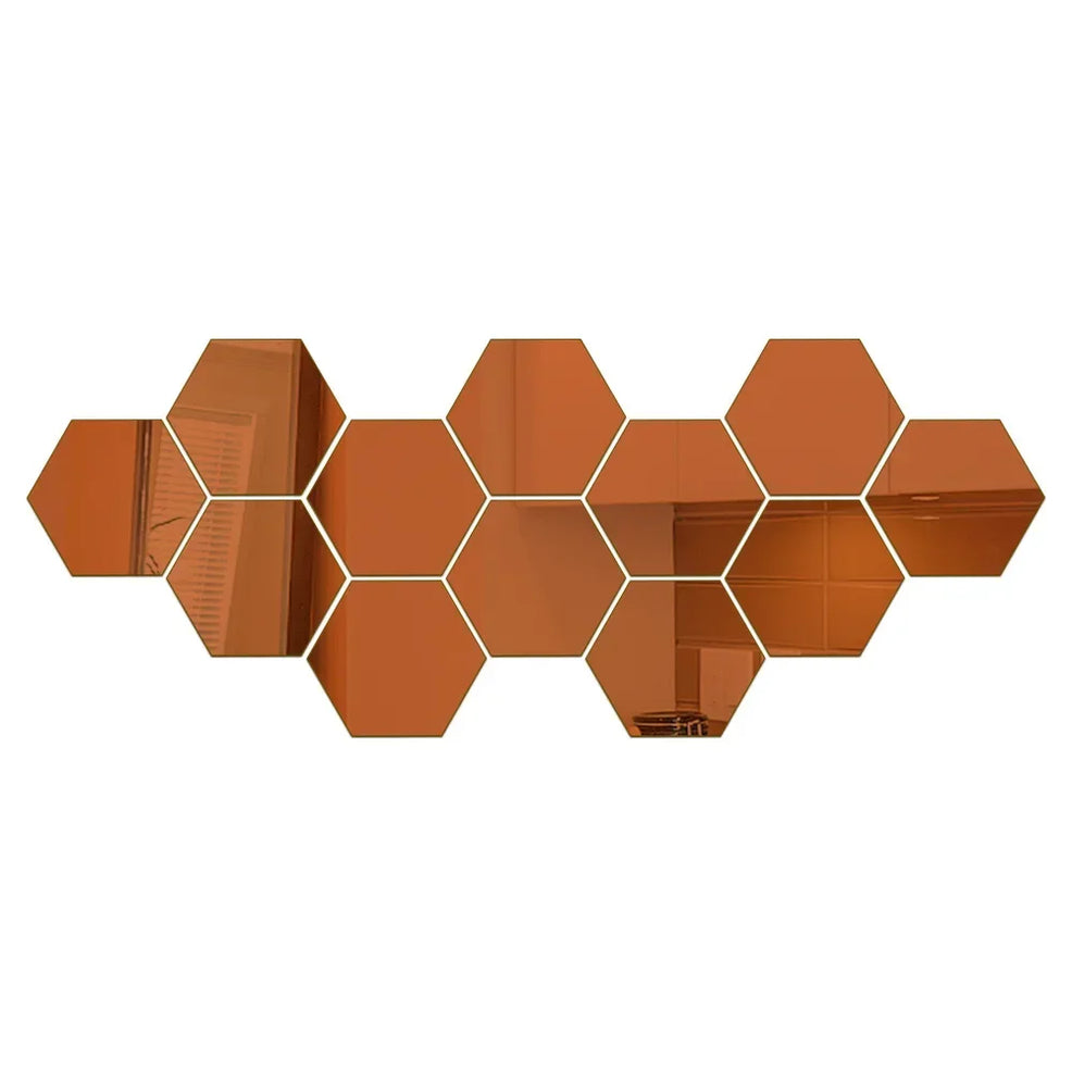 Hexagon Acrylic Mirror Wall Stickers