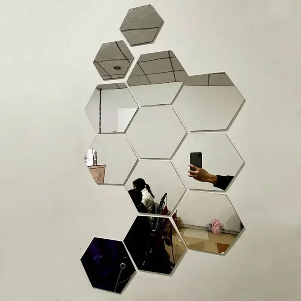 Hexagon Acrylic Mirror Wall Stickers
