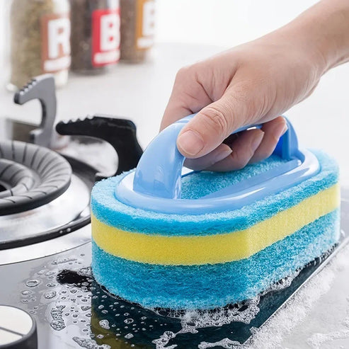 Handled Household Cleaning Sponge Brush