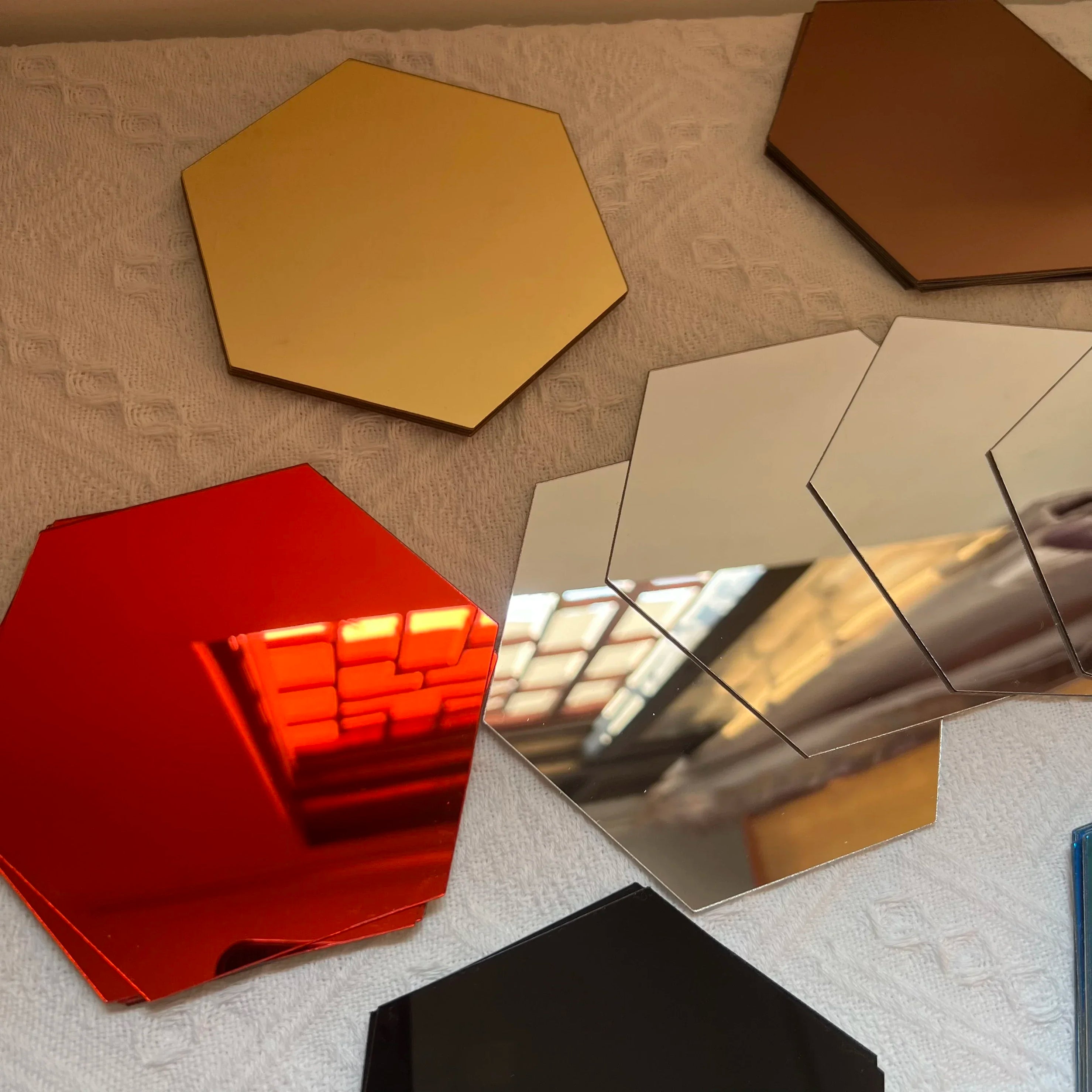 Hexagon Acrylic Mirror Wall Stickers