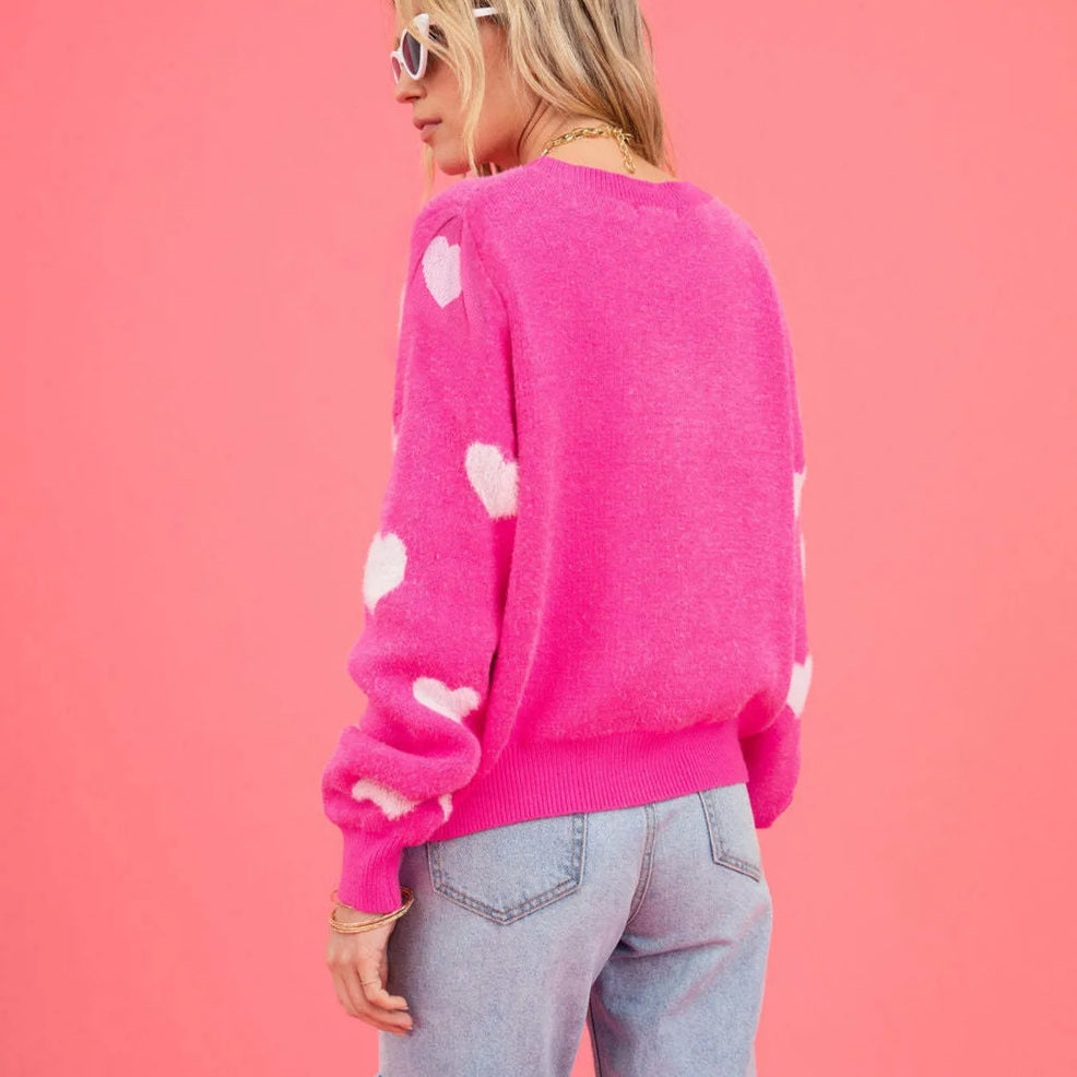 Women’s Heart Pattern Knit Sweater