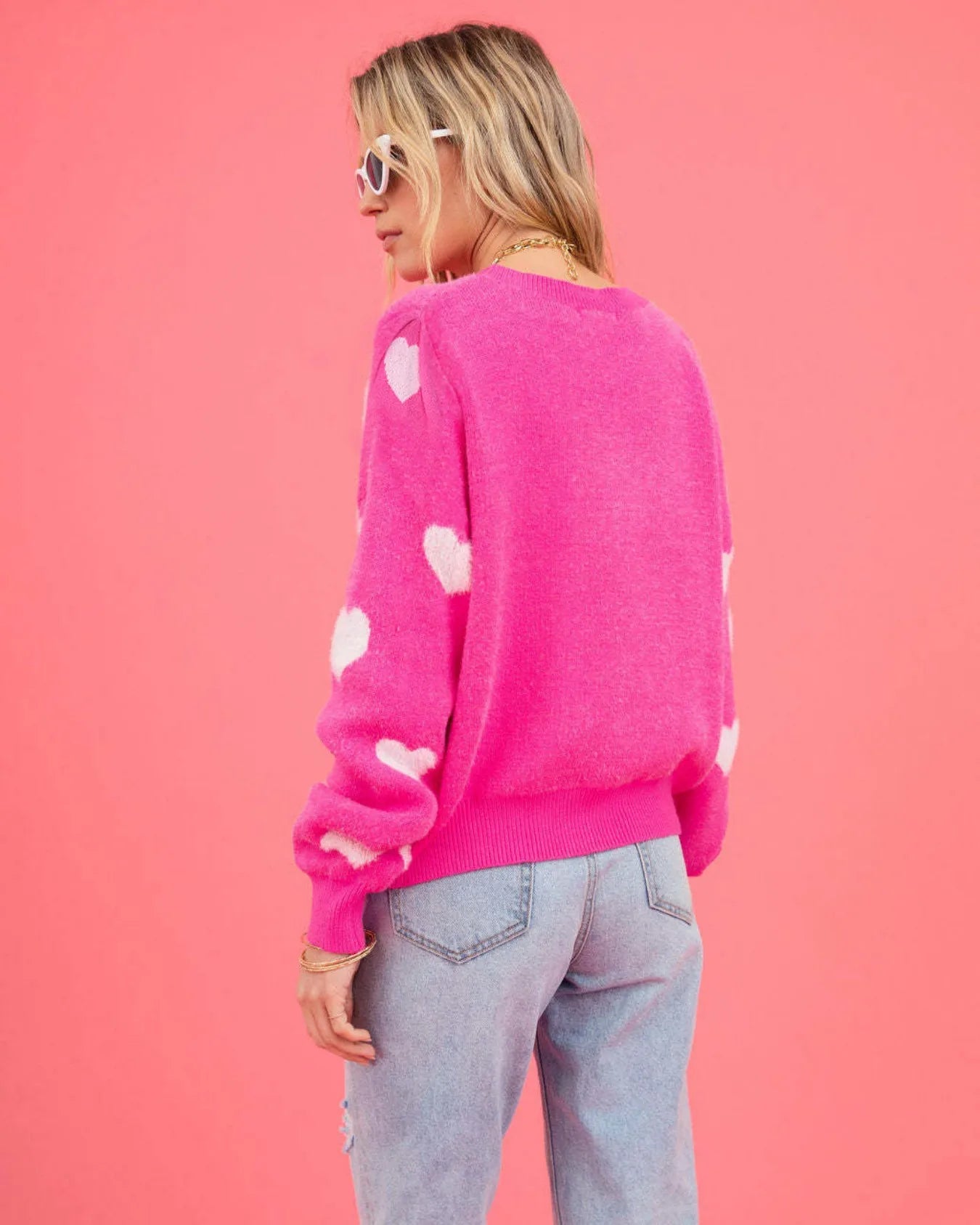 Women’s Heart Pattern Knit Sweater