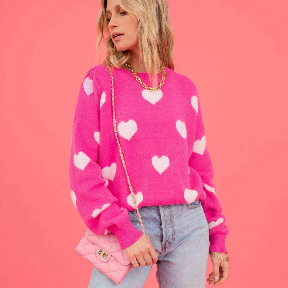 Women’s Heart Pattern Knit Sweater